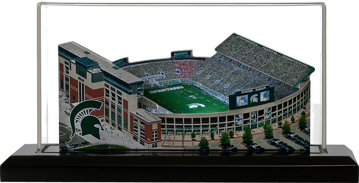 Michigan State Spartans Spartan Stadium LED Layered Wood Replica
