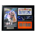 Back to the Future 1 & 2 - DeLorean Double Movie Car License Plate Framed