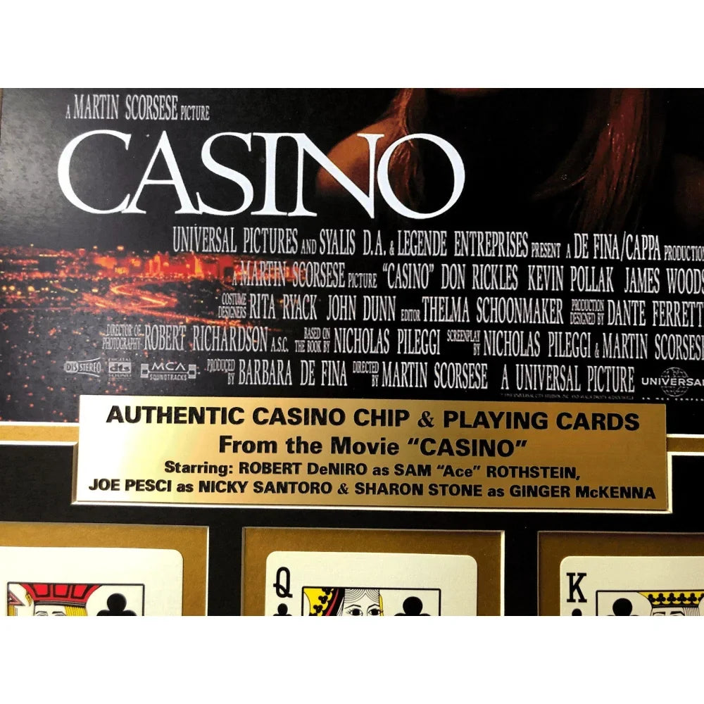 Casino Movie Collage w/ Tangiers Playing Cards & Poker Chip Framed