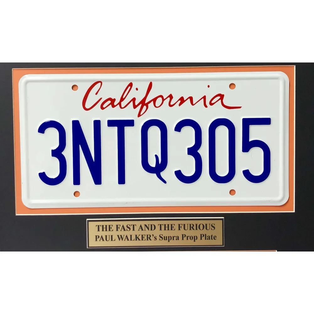 Fast & Furious - Paul Walker Movie Car License Plate Framed Collage