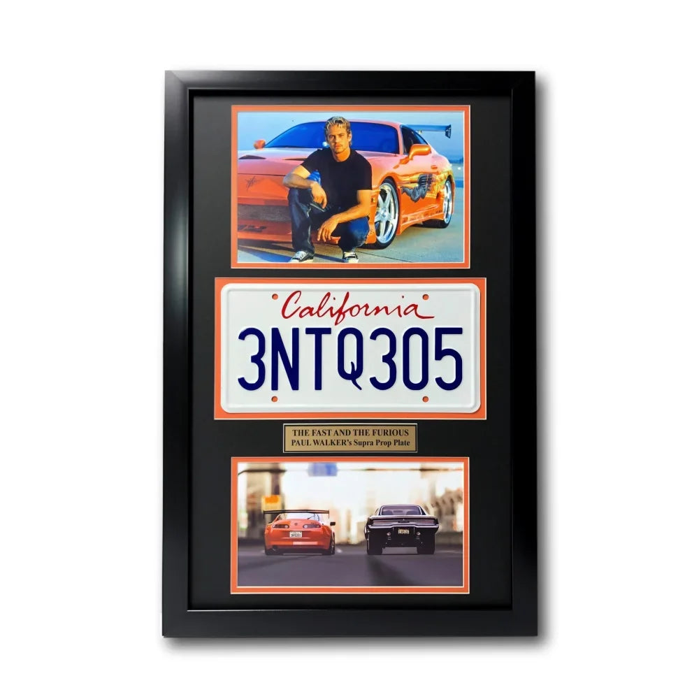 Fast & Furious - Paul Walker Movie Car License Plate Framed Collage