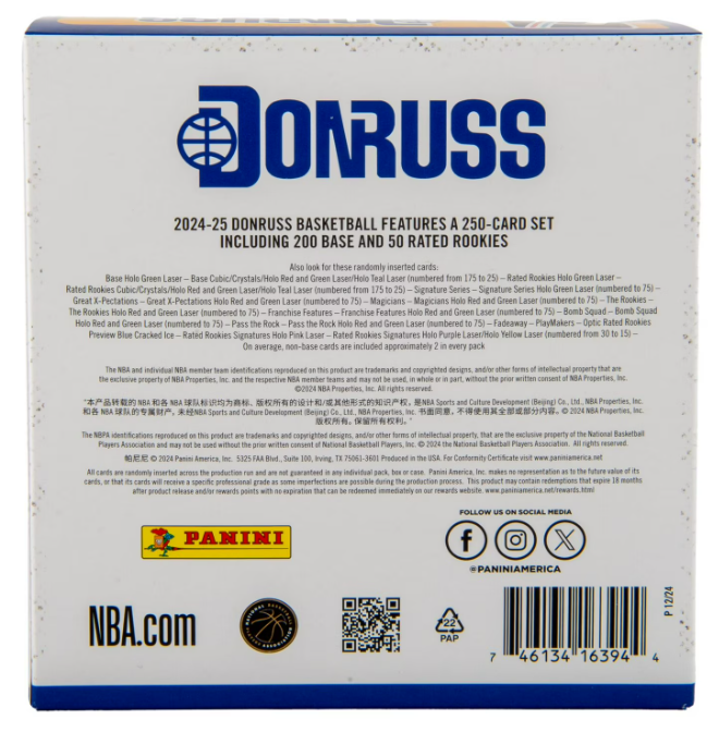 Basketball 2024/25 Panini Donruss Mega Box