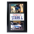 Iron Man - Tony Stark's Audi R8 Movie Car License Plate Framed Collage