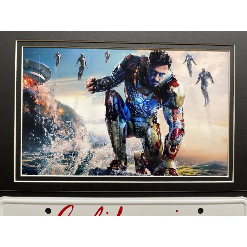 Iron Man - Tony Stark's Audi R8 Movie Car License Plate Framed Collage