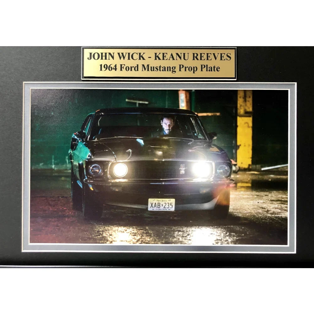 John Wick - Keanu Reeves Movie Car License Plate Framed Collage