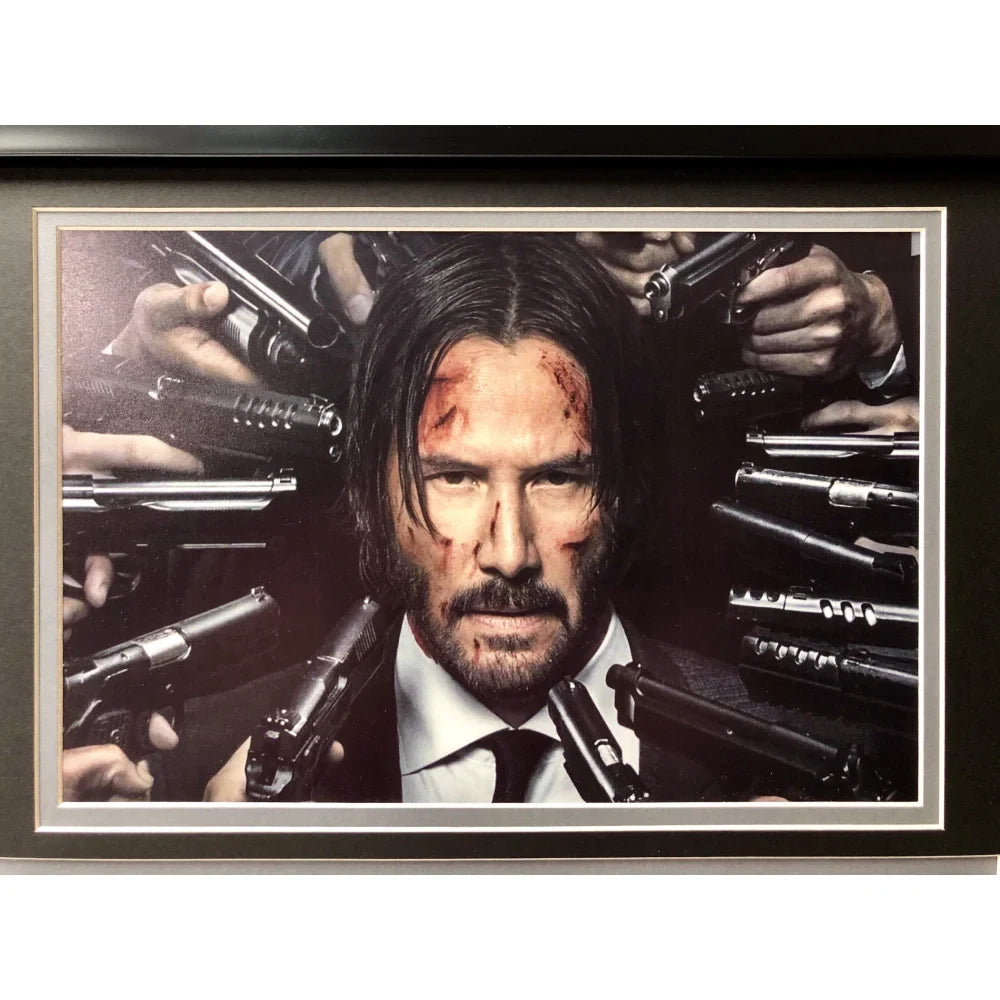 John Wick - Keanu Reeves Movie Car License Plate Framed Collage