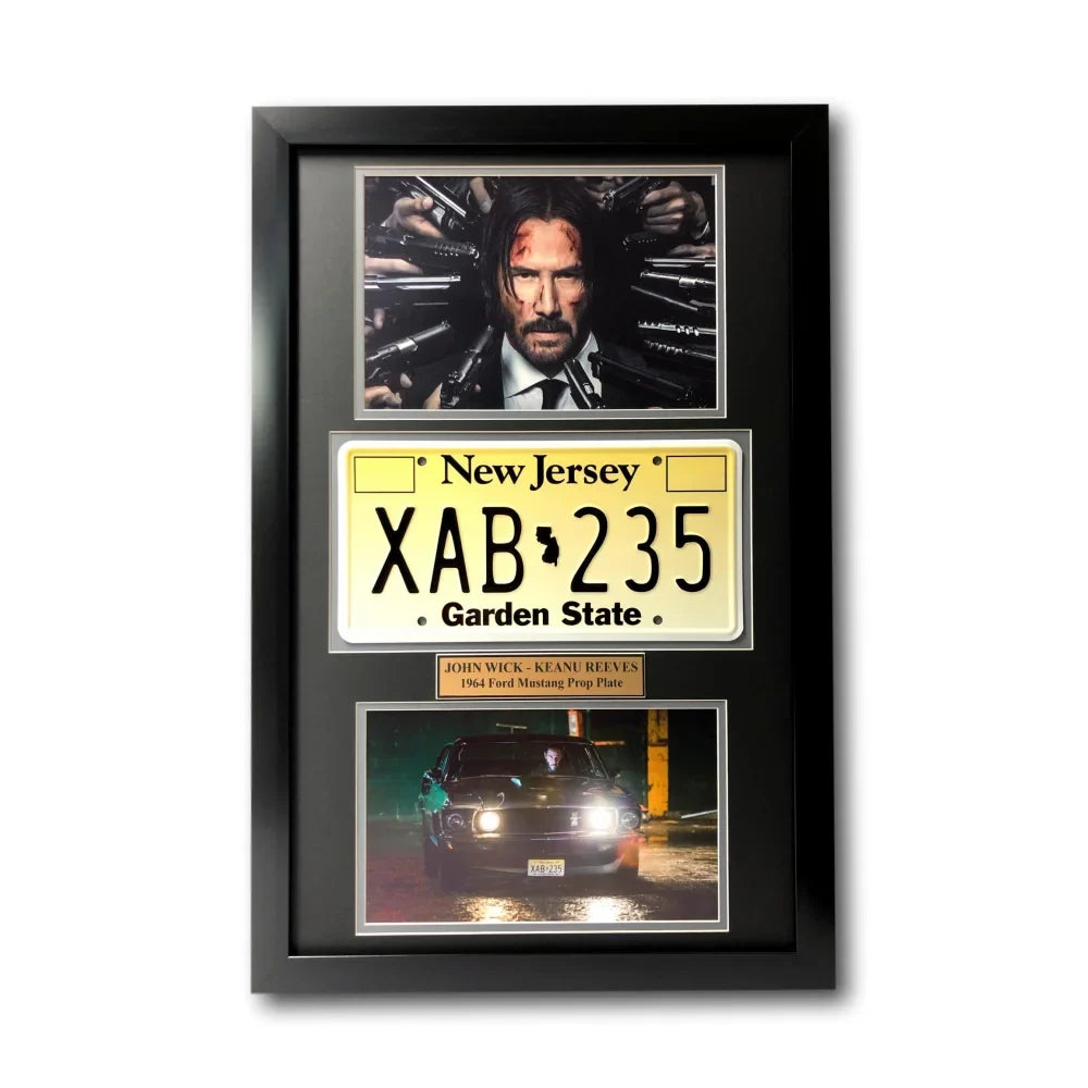 John Wick - Keanu Reeves Movie Car License Plate Framed Collage