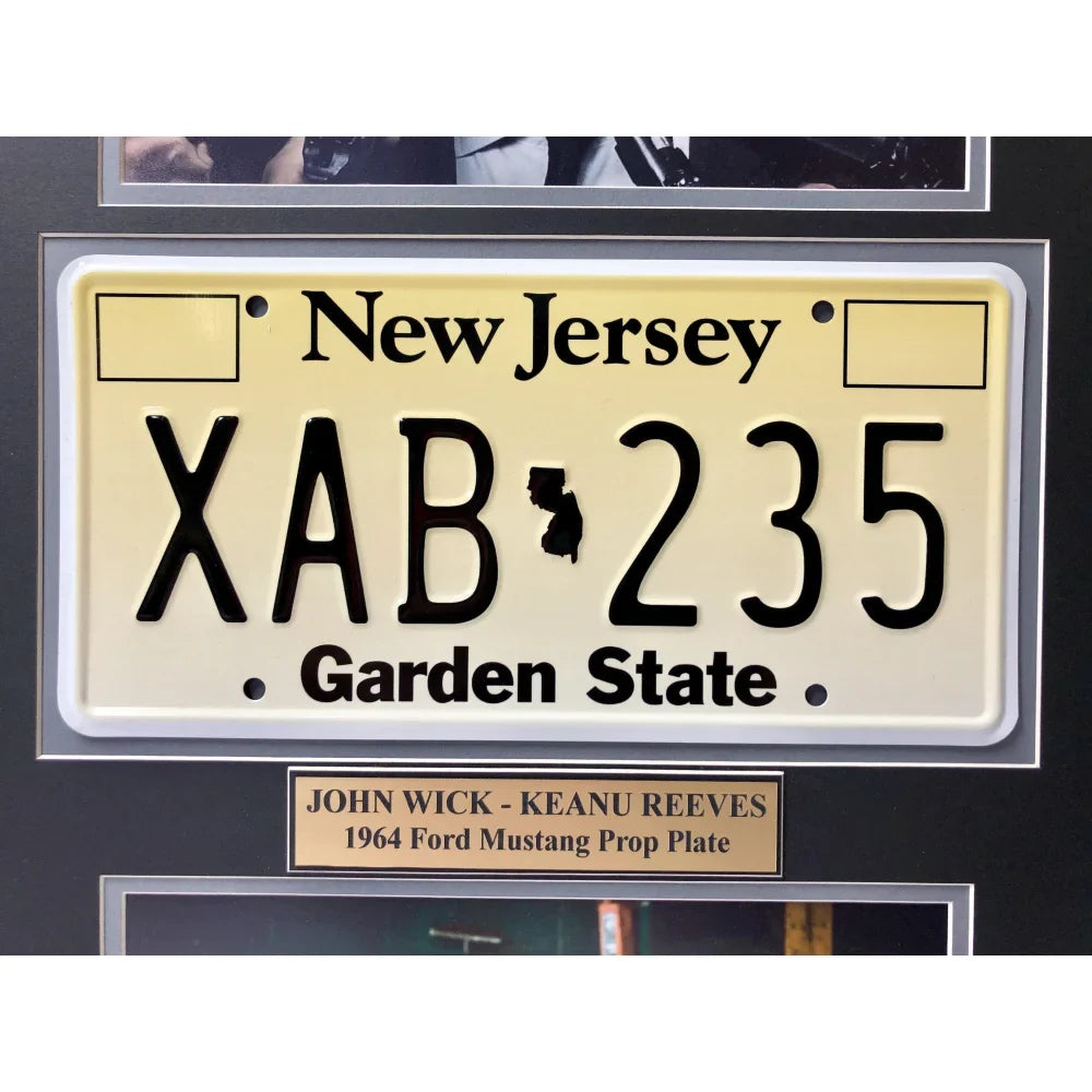 John Wick - Keanu Reeves Movie Car License Plate Framed Collage