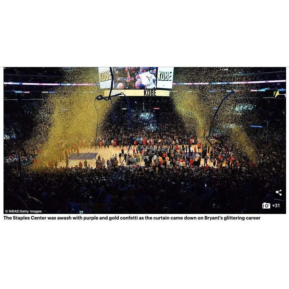 Kobe Bryant Final Lakers Game-Used Confetti & Final Season Ticket Collage Framed