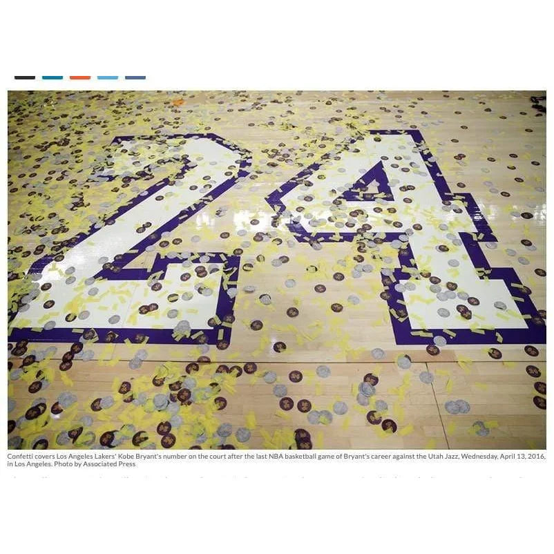 Kobe Bryant Final Lakers Game-Used Confetti & Final Season Ticket Collage Framed