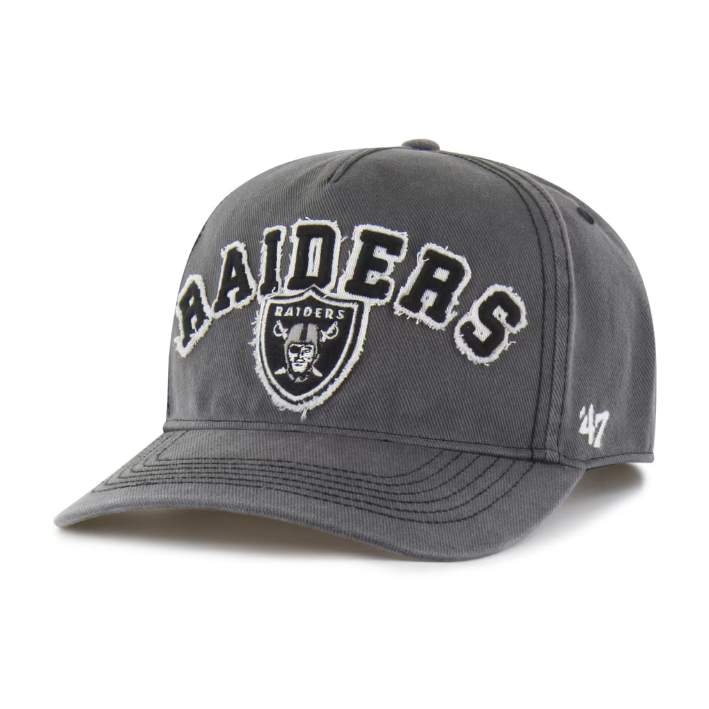 Las Vegas Raiders '47 Calderwood Well Worn Hitch Adjustable Hat - Charcoal