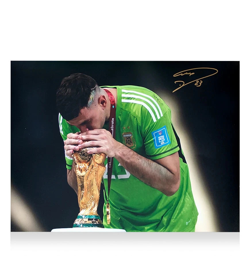 Emiliano Martinez Official 2022 FIFA World Cup Signed and Framed Argentina Photo
