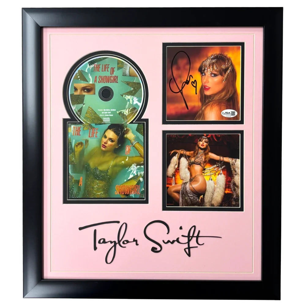 Taylor Swift Autographed Life of a Showgirl CD Collage Framed (JSA)