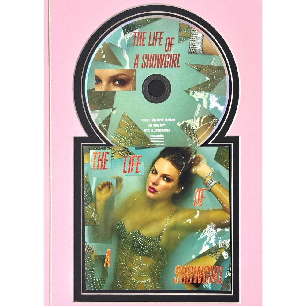 Taylor Swift Autographed Life of a Showgirl CD Collage Framed (JSA)