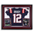 Tom Brady New England Patriots Autographed Deluxe Framed Navy Nike Color Rush Elite Jersey