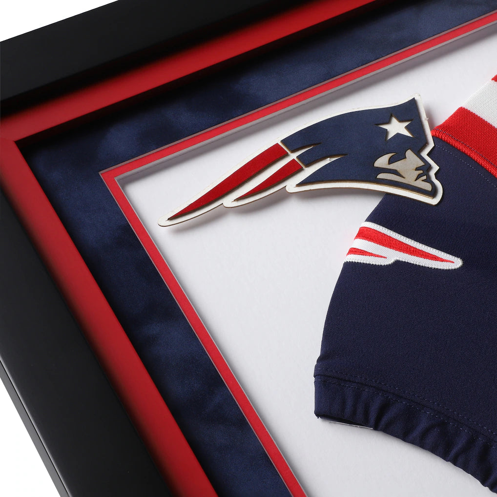 Tom Brady New England Patriots Autographed Deluxe Framed Navy Nike Color Rush Elite Jersey